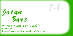 jolan bart business card